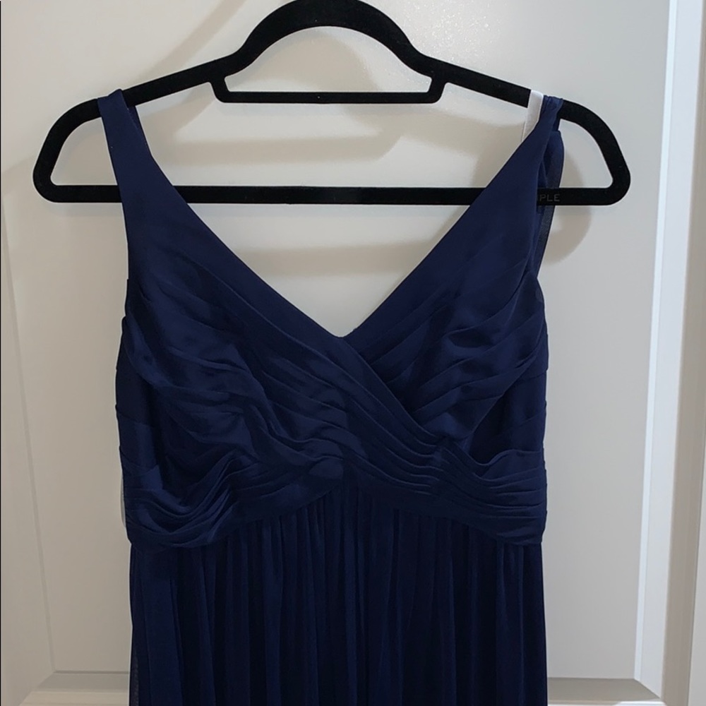 David’s bridal long dress cowl back